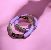 Duo de bracelets violet léopard Hawaï