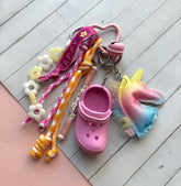 Grigri de sac Licorne rose et jaune