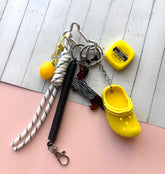 Grigri de sac chien zèbre crocs citron