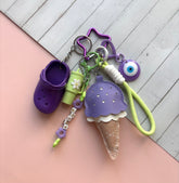 Grigri de sac oeil violet et vert