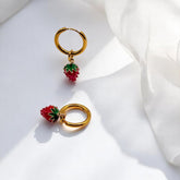 Boucles d'oreilles créoles fraise Lolita