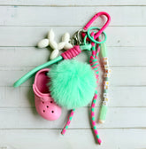Grigri de sac crocs rose et turquoise