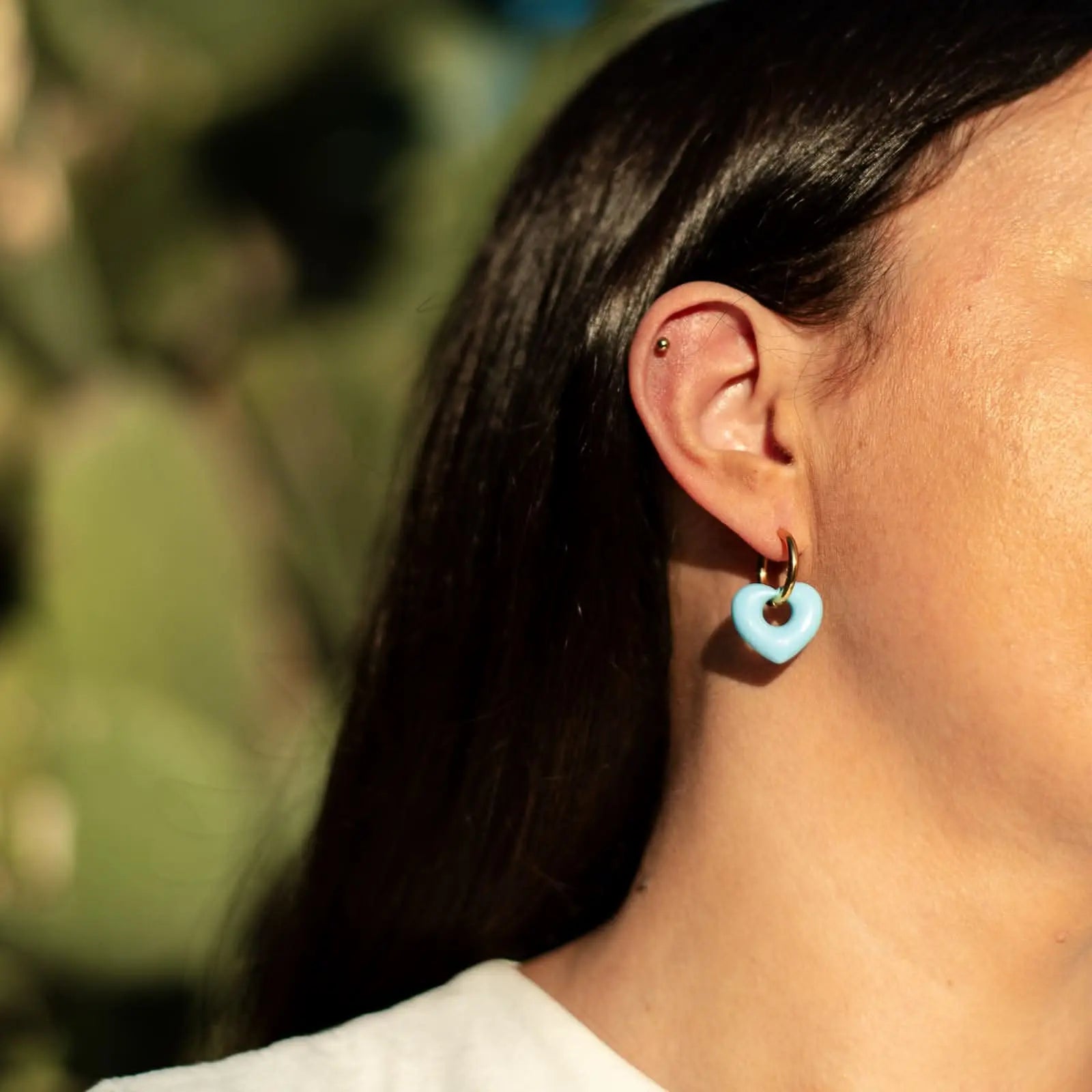 Boucle d'oreille Créole coeur