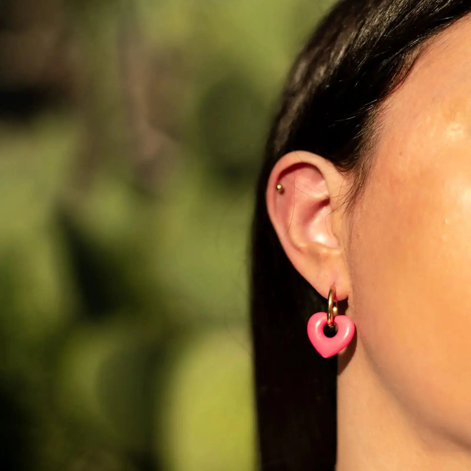 Boucle d'oreille Créole coeur