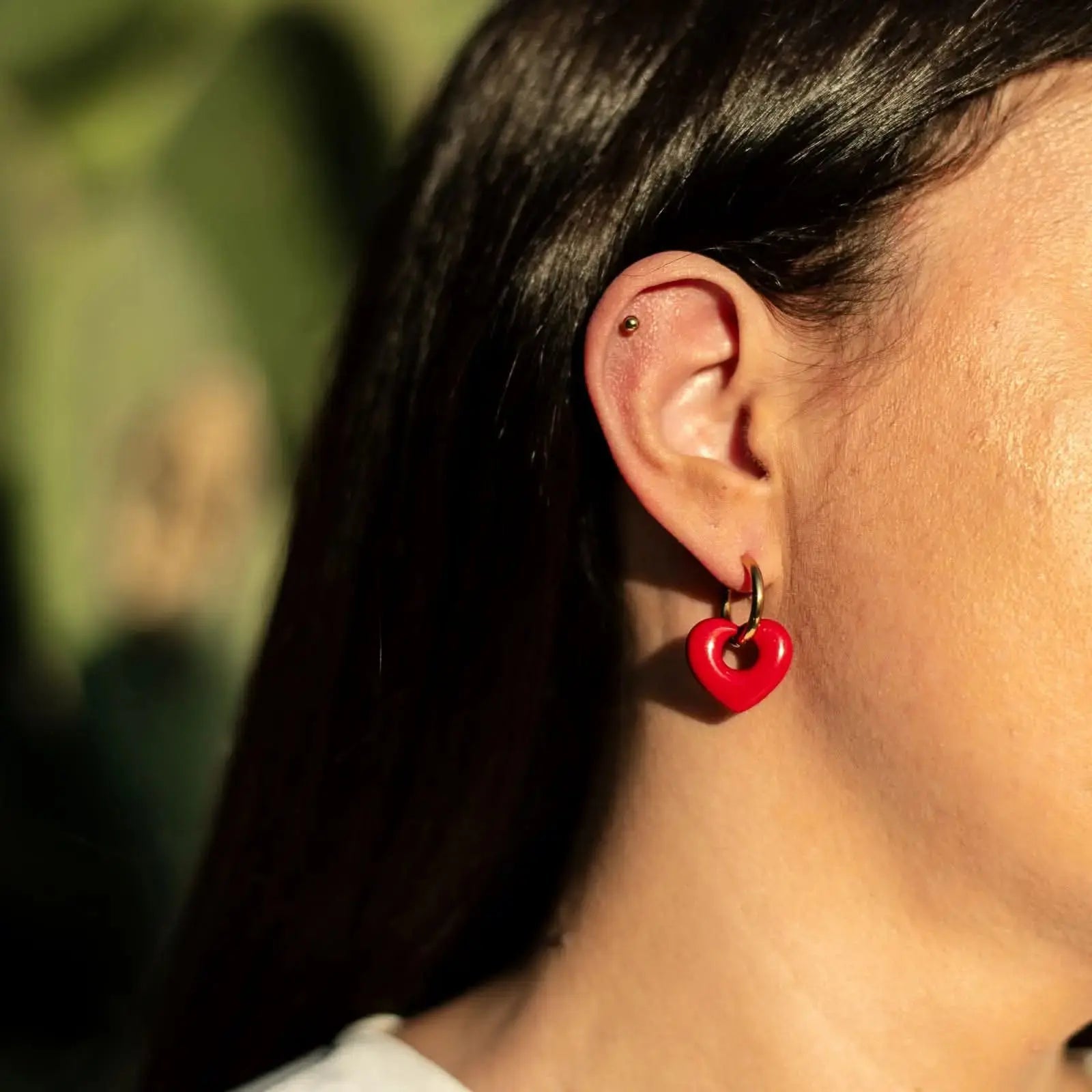 Boucle d'oreille Créole coeur