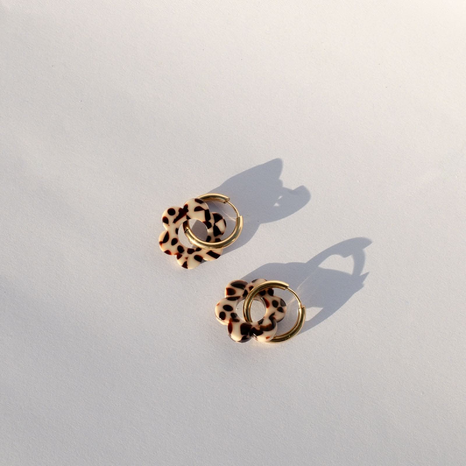 Boucles d'oreilles fleurs léopard