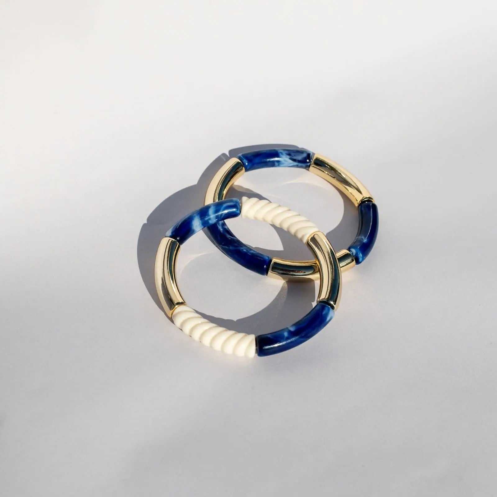 Duo de bracelets bleu en résine