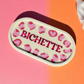 Vide-poches plateau léopard rose personnalisé