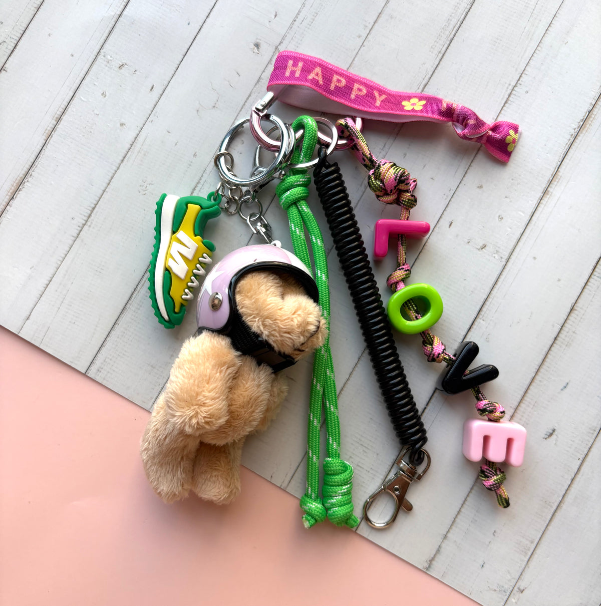 Grigri de sac ours rose