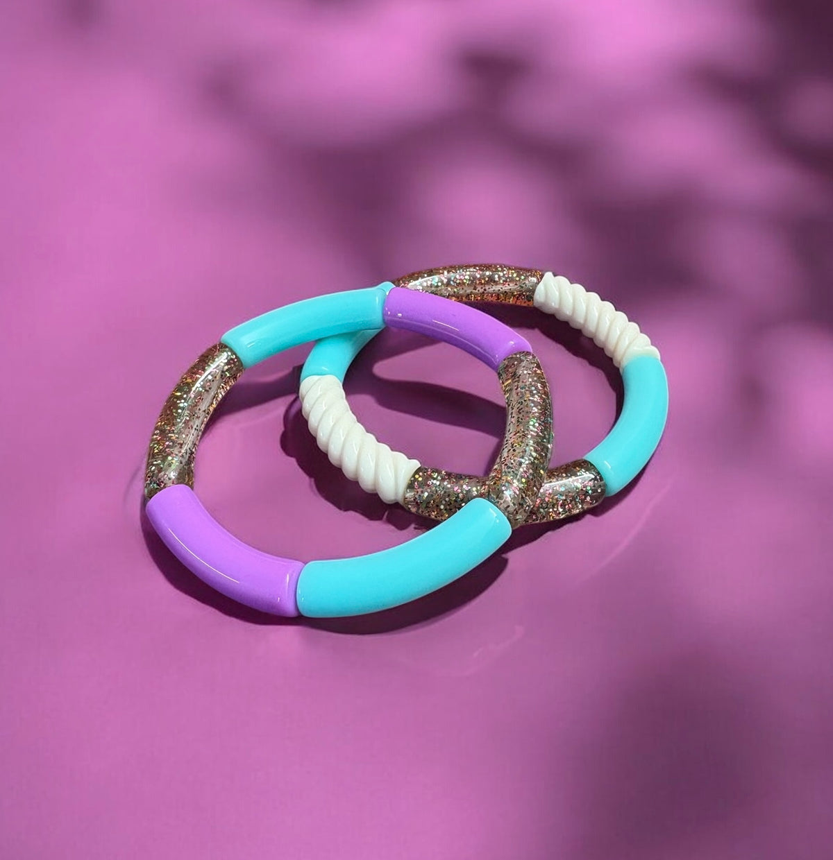 Duo de bracelets violet et bleu Maldives