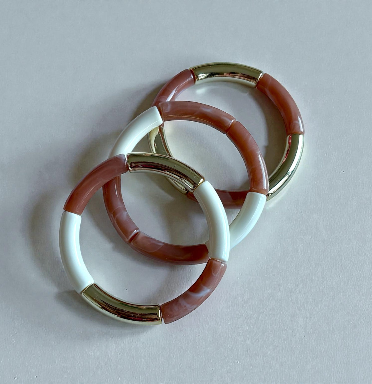 Trio de bracelets rose terracotta Antilles