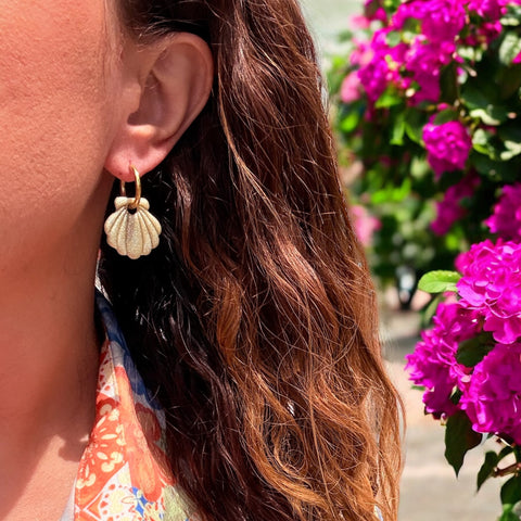 Boucles d'oreilles créoles coquillage Serena