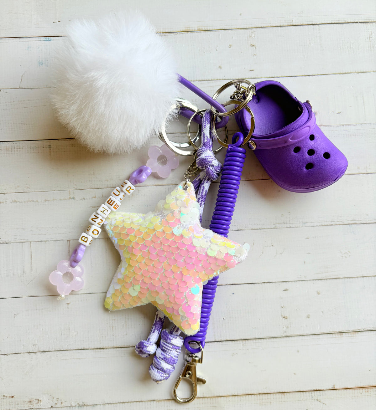Grigri de sac violet et blanc