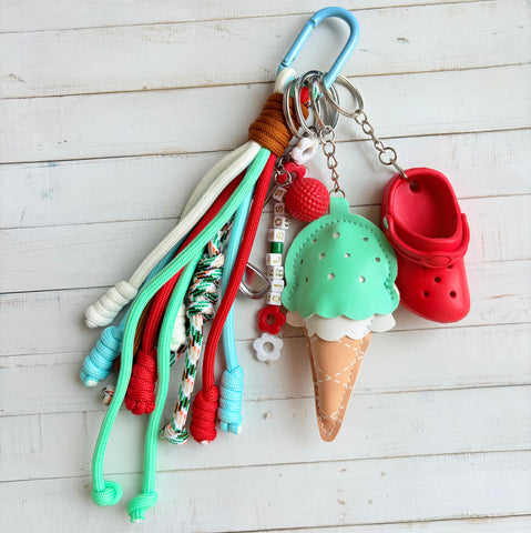 Grigri de sac turquoise et rouge