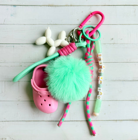 Grigri de sac crocs rose et turquoise