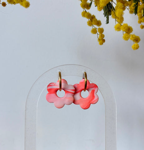 Boucles d’oreilles créoles fleurs Flora