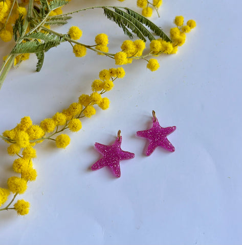 Paire de deux charms résine