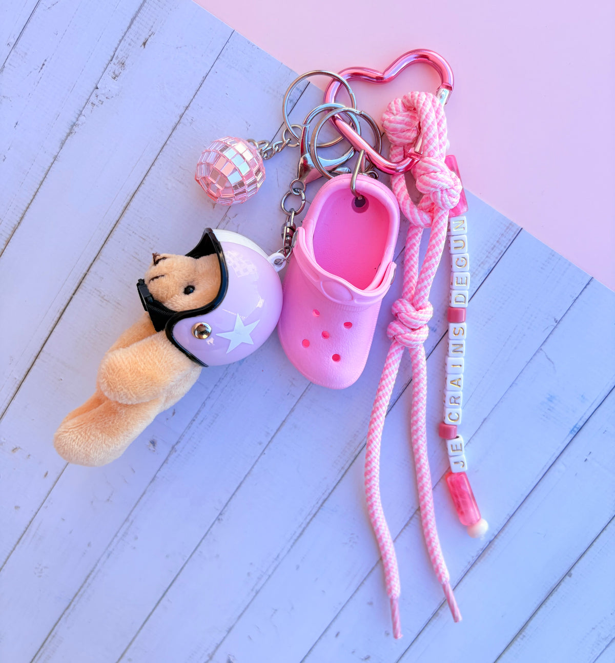 Grigri de sac ours rose crocs