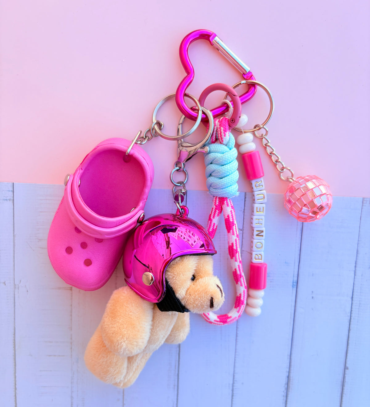 Grigri de sac ours rose crocs