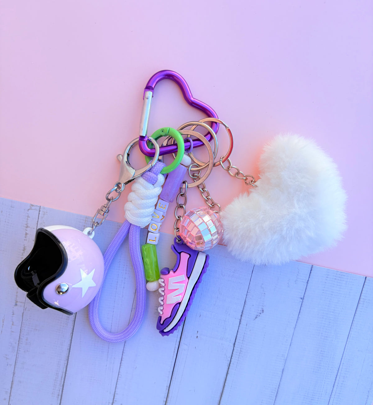 Grigri de sac casque rose