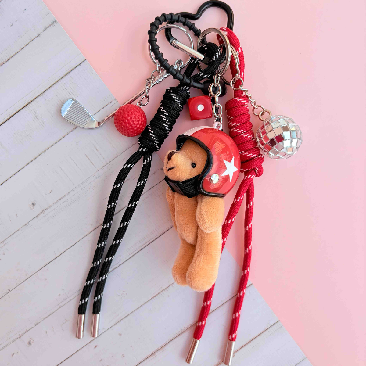 Grigri de sac ours rouge golfeur