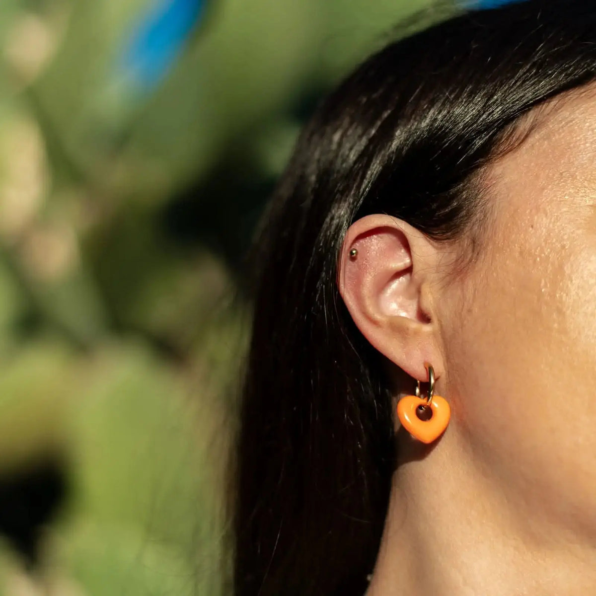 Boucle d'oreille Créole coeur