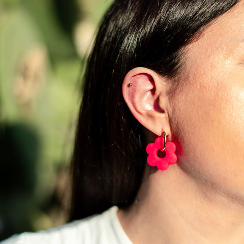 Boucles d’oreilles créoles fleurs Flora