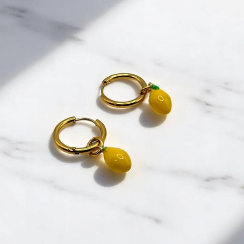 Boucles d'oreilles créoles citron Limona