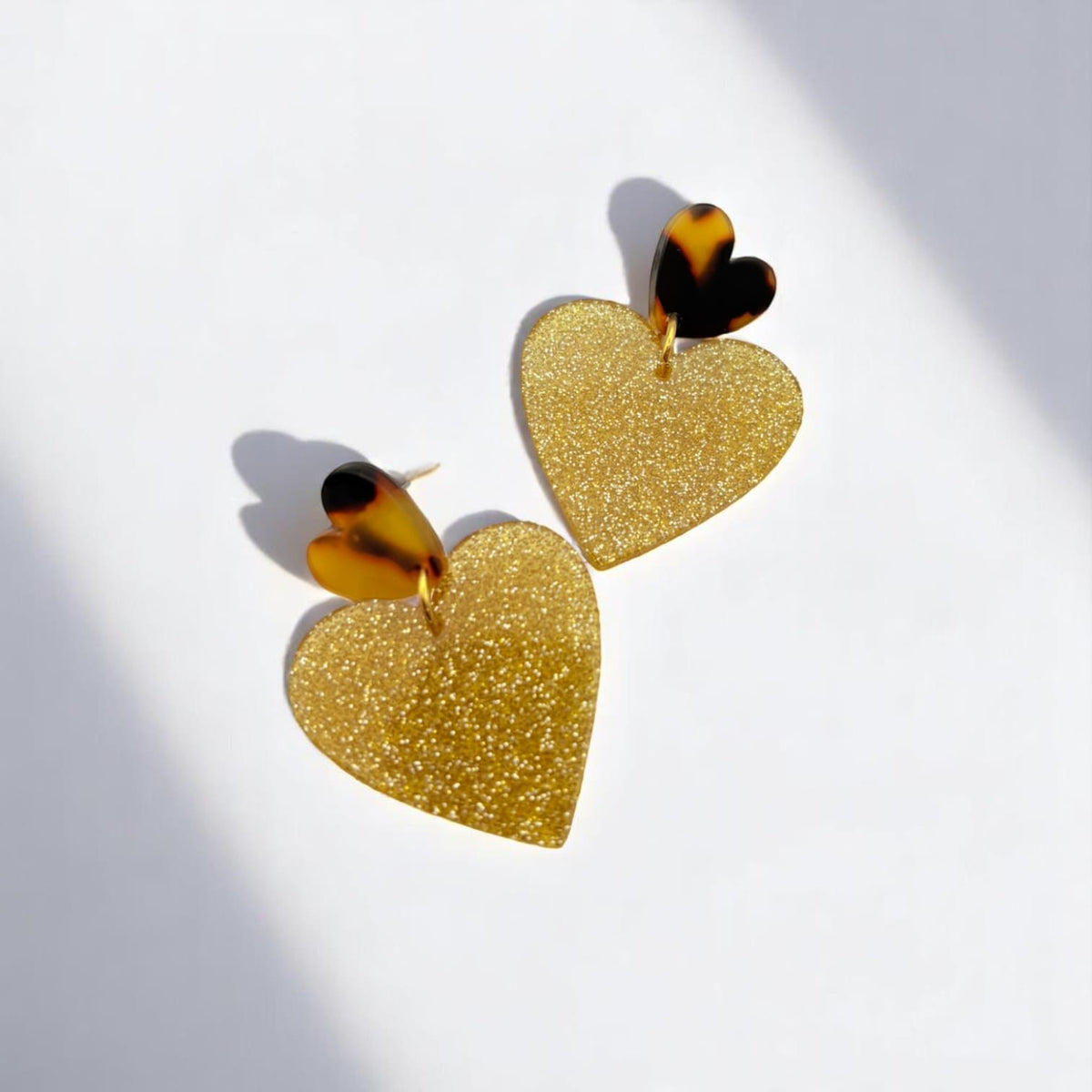 Boucles d'oreilles coeur paillettes écailles Alba