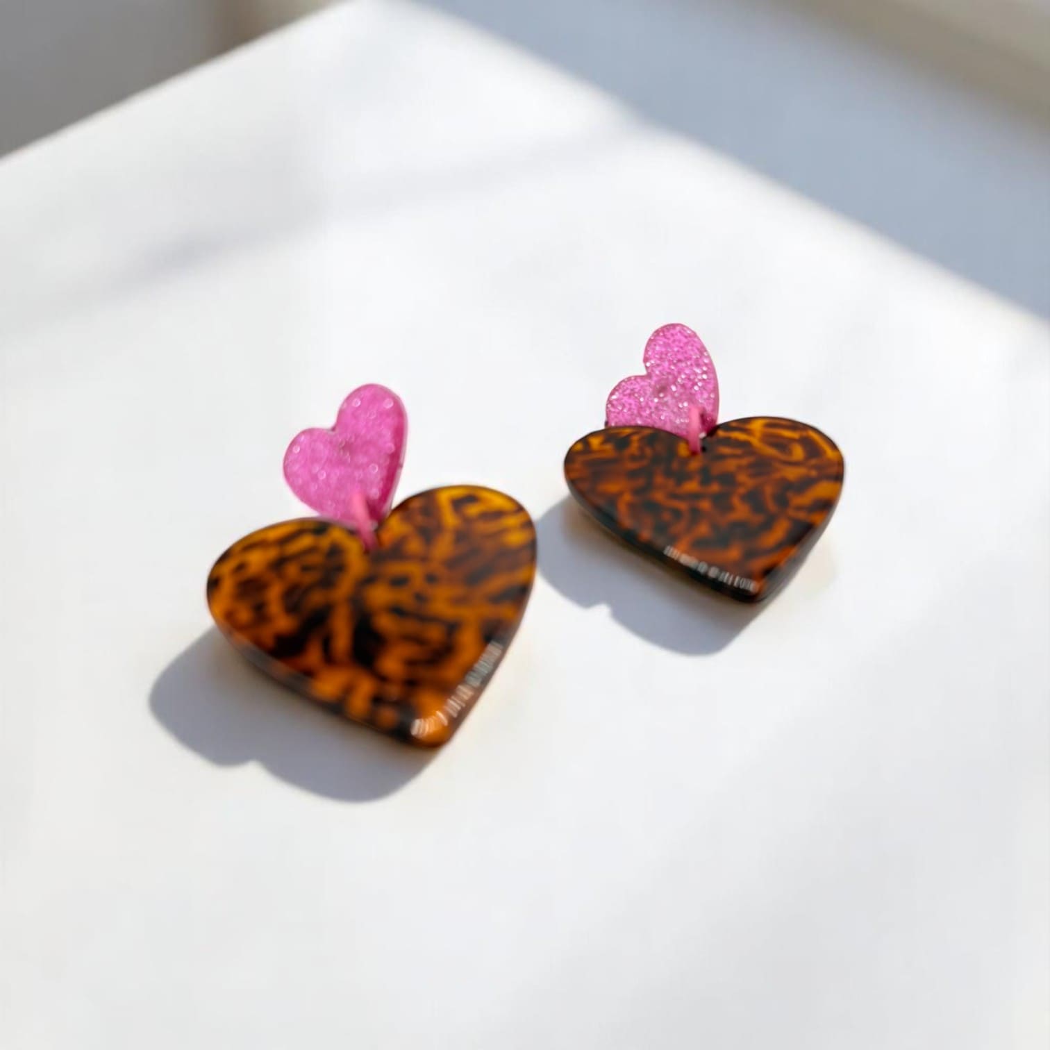 Boucles d'oreilles coeur léopard Lena