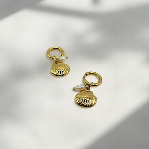 Boucles d'oreilles créoles coquillage Perla