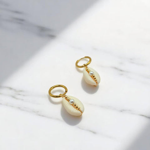 Boucles d'oreilles créoles coquillage Cora
