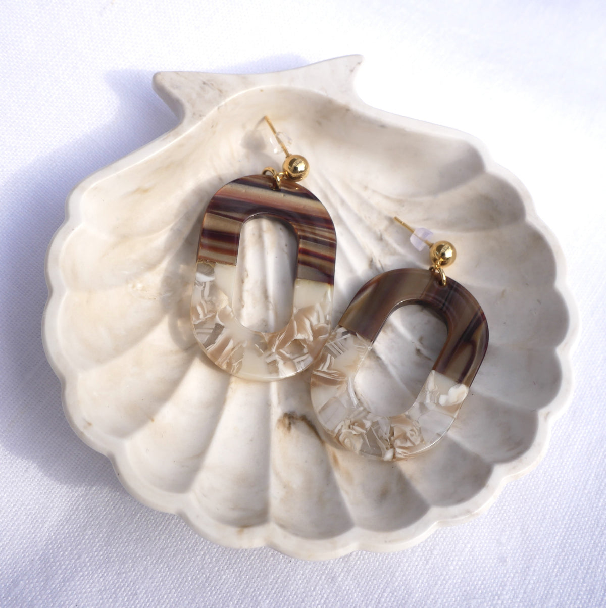 Boucles d'oreilles pendantes ovales Linda