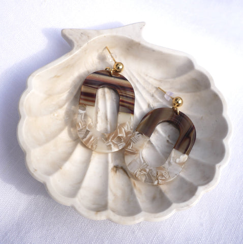 Boucles d'oreilles pendantes ovales Linda