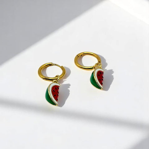 Boucles d'oreilles créoles pastèque Sandia