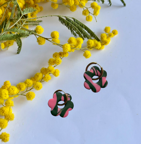 Boucles d’oreilles créoles fleurs Flora