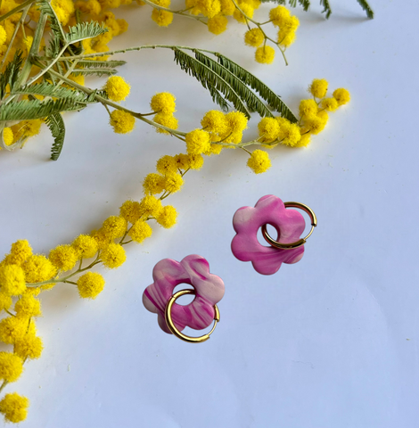 Boucles d’oreilles créoles fleurs Flora