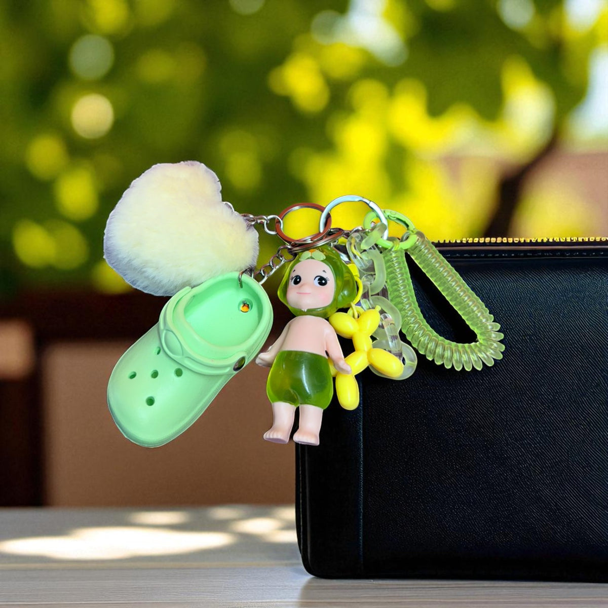 Grigri de sac sonny angel vert coeur
